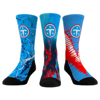  Tennessee Titans Rock Em Youth 3-Pack Crew Socks Set - 