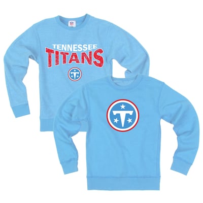  Tennessee Titans Wes & Willy Youth Reversible Fleece Sweatshirt - Light Blue