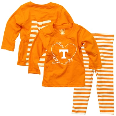 Tennessee Volunteers Wes & Willy Girls Infant Long Sleeve Top and Pant Set - Tennessee Orange
