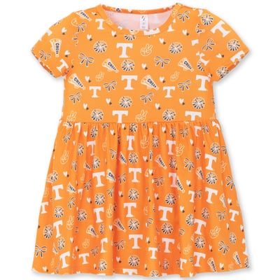 Tennessee Volunteers ZooZatz Girls Toddler All-Over Print Short Sleeve Dress - Tennessee Orange