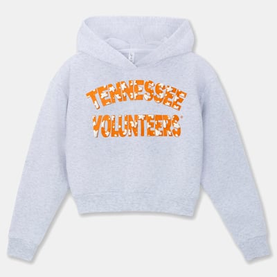 Tennessee Volunteers ZooZatz Girls Youth Cropped Hoodie - Heather Gray