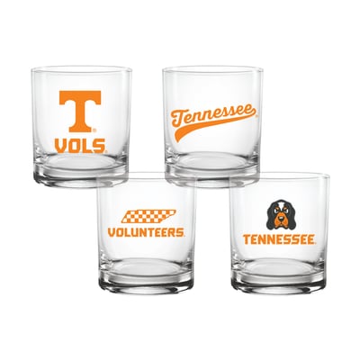  Tennessee Volunteers Indigo Falls Core 4-Pack Collectors Rocks Glass Set