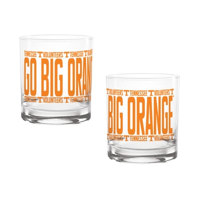 Indigo Falls Tennessee Volunteers Elevated Rocks Glass - Set of 2

