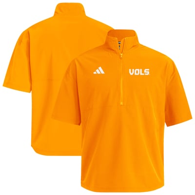  Tennessee Volunteers adidas 2026 Sideline Woven Quarter-Zip Short Sleeve Jacket - Tennessee Orange