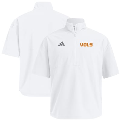  Tennessee Volunteers adidas 2026 Sideline Woven Quarter-Zip Short Sleeve Jacket - White