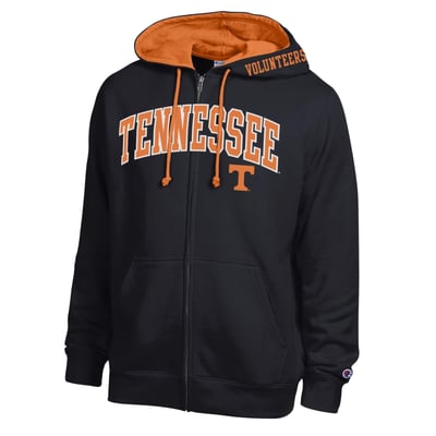Tennessee Volunteers Champion Arch Logo Full-Zip Fleece Hoodie - Black