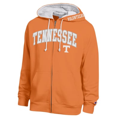 Tennessee Volunteers Champion Arch Logo Full-Zip Fleece Hoodie - Tennessee Orange