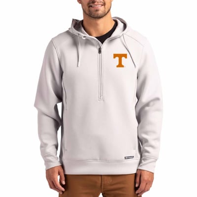  Tennessee Volunteers Cutter & Buck Roam Recycled Buttery Soft Knit Half-Zip Hoodie - Gray