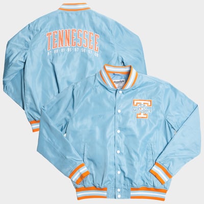  Tennessee Volunteers Homefield Arched Type Full-Snap Bomber Jacket - Light Blue