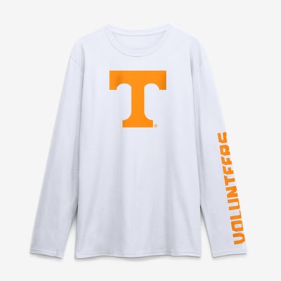 Tennessee Volunteers Logo Athletic Primary Logo Long Sleeve T-Shirt - White
