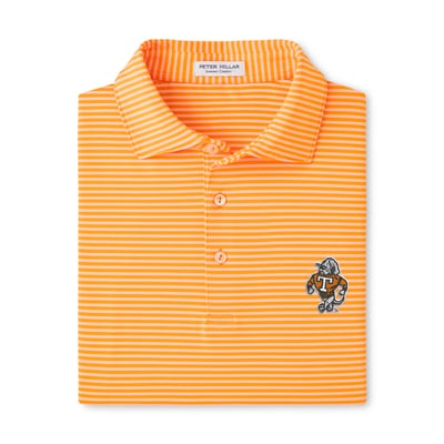  Tennessee Volunteers Peter Millar Tiebreaker Performance Jersey Stripe Polo - Tennessee Orange