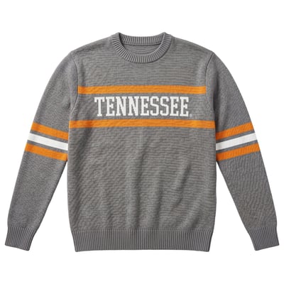  Tennessee Volunteers Uscape Apparel Renew Sleeve Stripe Sweater - Gray