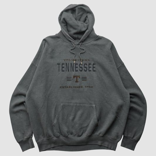 Tennessee Volunteers Lee Apparel 2000s Hooded Pullover Sweatshirt - Dark Heather Gray - 2XL by Fanatics Real Vintage