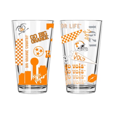 Tennessee Volunteers The Memory Company 2-Pack 16oz. Pint Glass Loco Design Set