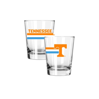 Tennessee Volunteers The Memory Company Two-Piece 15oz. Big Stripes Double Old Fashioned Glass Set