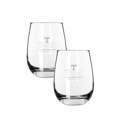 Tennessee Volunteers The Memory Company Two-Piece 15oz. Classic Crew Stemless Wine Glass Set