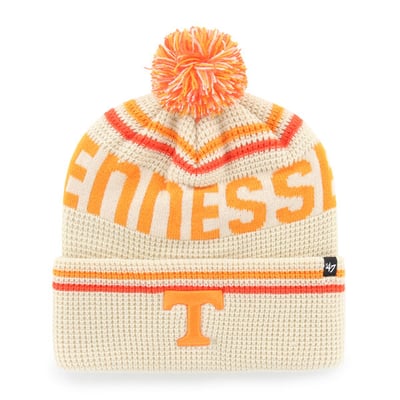  Tennessee Volunteers '47 Unisex Quattrle Waffle Cuffed Knit Hat with Pom - Cream