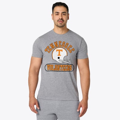Tennessee Volunteers Homage Unisex Throwback Helmet Tri-Blend T-Shirt - Gray