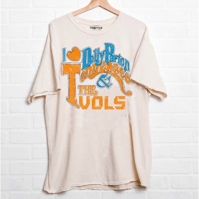 Tennessee Volunteers LivyLu Unisex I Heart Dolly Parton & The Vols T-Shirt - Cream