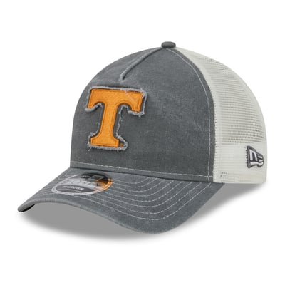 Tennessee Volunteers New Era Unisex Faded A-Frame 9FORTY Adjustable Trucker Hat - Charcoal