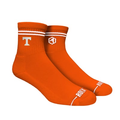  Tennessee Volunteers Rock Em Unisex Casual Stripe Quarter-Length Socks - Orange