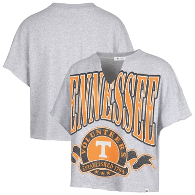  Tennessee Volunteers '47 Women's Banners Out Oversized Notch-Neck T-Shirt - Heather Gray