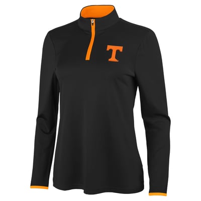 Tennessee Volunteers Antigua Women's Brink Quarter-Zip Pullover - Black/Tennessee Orange