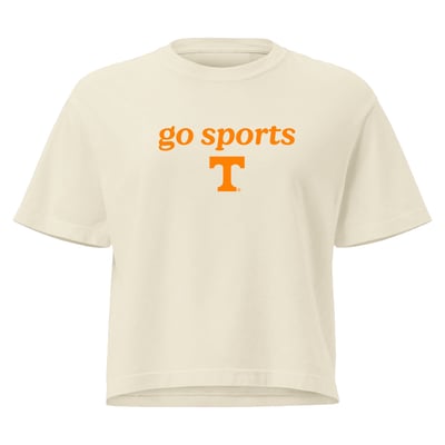 Tennessee Volunteers Comfort Colors Women's Go Sports Cropped T-Shirt - Cream