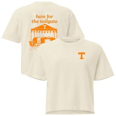 Tennessee Volunteers Comfort Colors Women's Here For The Tailgate Cropped T-Shirt - Cream