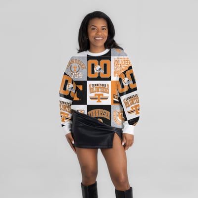  Tennessee Volunteers Gameday Couture Women's Highlight Reel Patchwork Long Sleeve Pullover - Tennessee Orange