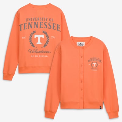  Tennessee Volunteers Gameday Social Women's Button Front Fleece Cardigan - Tennessee Orange