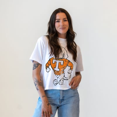  Tennessee Volunteers Gameday Social Women's Vault Mascot T-Shirt - White