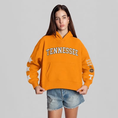  Tennessee Volunteers Hype and Vice Women's Cropped Spirit Hoodie - Tennessee Orange