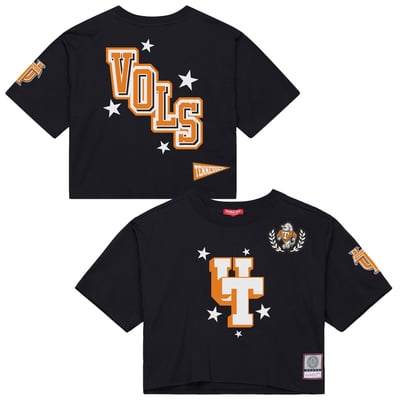 Tennessee Volunteers Mitchell & Ness Women's Pep Rally Cropped Boxy T-Shirt - Black