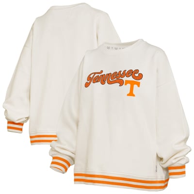 Tennessee Volunteers Pressbox Women's Bonanza Chenille Ribbed Sweatshirt - Cream