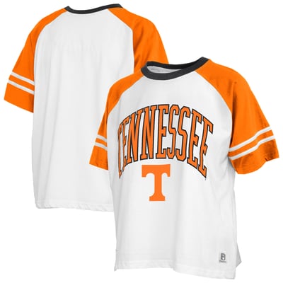  Tennessee Volunteers Pressbox Women's Sky Colorblock Slub T-Shirt - White