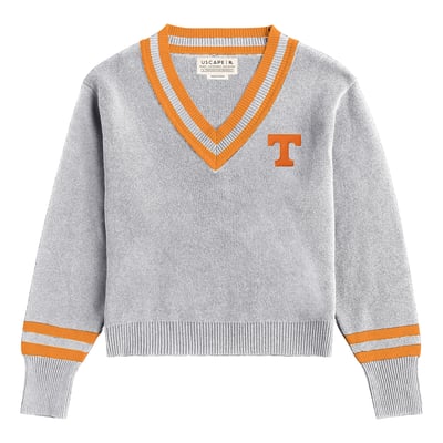  Tennessee Volunteers Uscape Apparel Women's Renew V-Neck Sweater - Ash