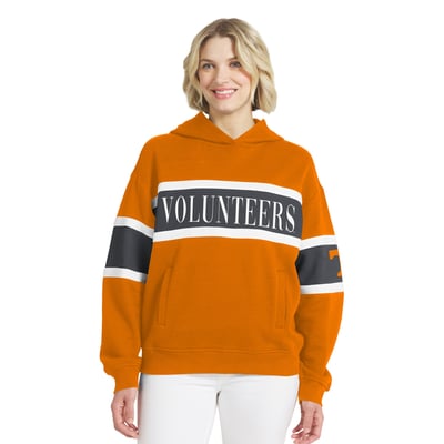  Tennessee Volunteers WEAR by Erin Andrews Women's Colorblock Hoodie - Tennessee Orange