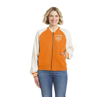  Tennessee Volunteers WEAR by Erin Andrews Women's Raglan Full-Zip Jacket - Tennessee Orange