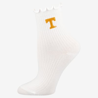  Tennessee Volunteers PRO Compression Youth Logo Lettuce Hem Quarter Socks - White