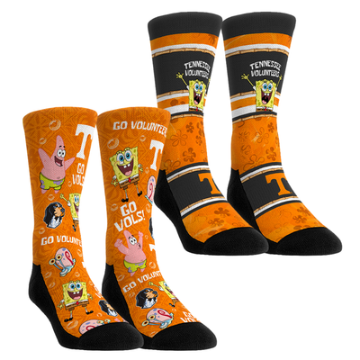  Tennessee Volunteers Rock Em Youth SpongeBob SquarePants Two-Pack Crew Socks Set - Orange