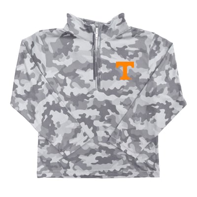  Tennessee Volunteers Vive La Fete Youth Camo Quarter-Zip Sweatshirt - Gray