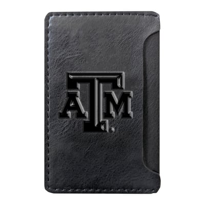 Texas A&M Aggies Debossed Faux Leather Phone Wallet Sleeve - Black
