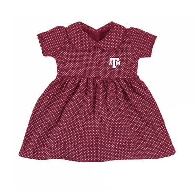 Texas A&M Aggies Two Feet Ahead Girls Toddler Polka Dot Peter Pan Dress - Maroon
