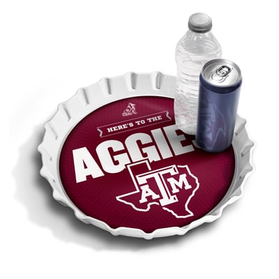 Texas A&M Aggies IDNA 13" Bottle Cap Serving Tray