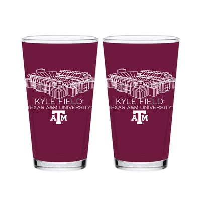  Texas A&M Aggies Indigo Falls Core Stadium Pint Glass 2-Pack