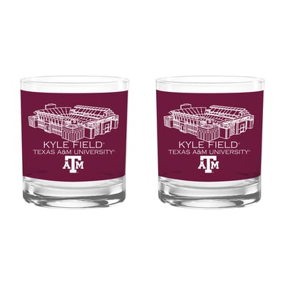  Texas A&M Aggies Indigo Falls Core Stadium Rocks Glass 2-Pack