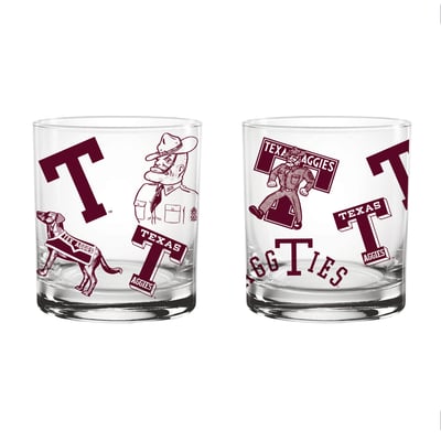 Indigo Falls Texas A&M Aggies Medley Vintage Rocks Glass - Set of 2
