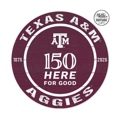 Texas A&M Aggies Jardine 20" x 20" Indoor/Outdoor 150th Anniversary Circle Sign
