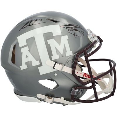 Johnny Manziel & Mike Evans Texas A&M Aggies Autographed Fanatics Authentic Riddell Flash Speed Authentic Helmet